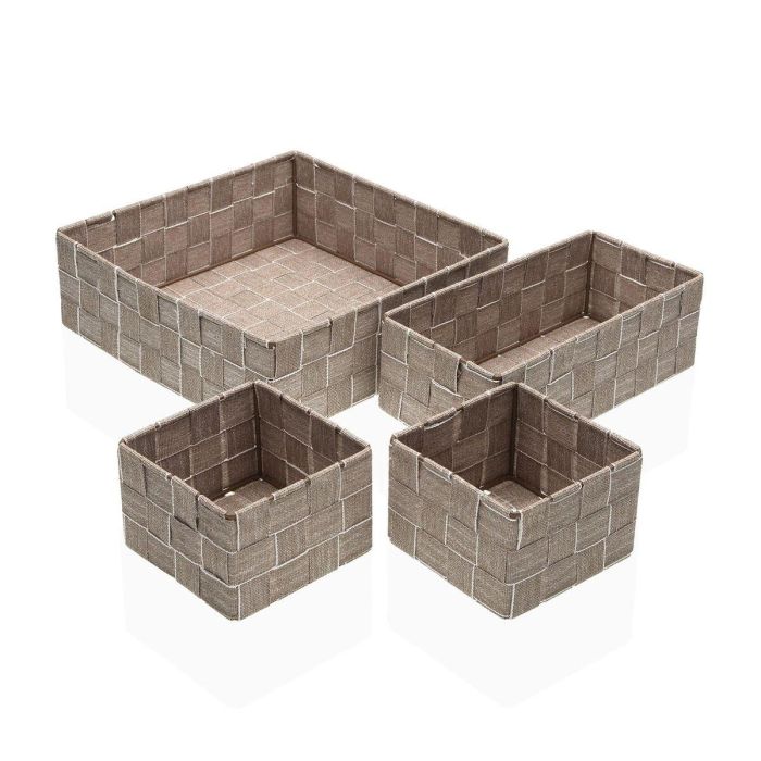 Juego de Cestas Versa Paja Polipropileno Fibra de maíz 26 x 8,5 x 26 cm