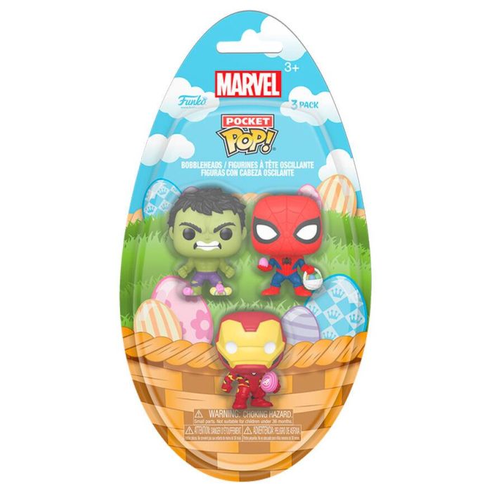 Blister 3 figuras Pocket POP Marvel Spiderman Hulk Iron Man Pascua 1 Blister 3 figuras Pocket POP Marvel Spiderman Hulk Iron Man Pascua 1