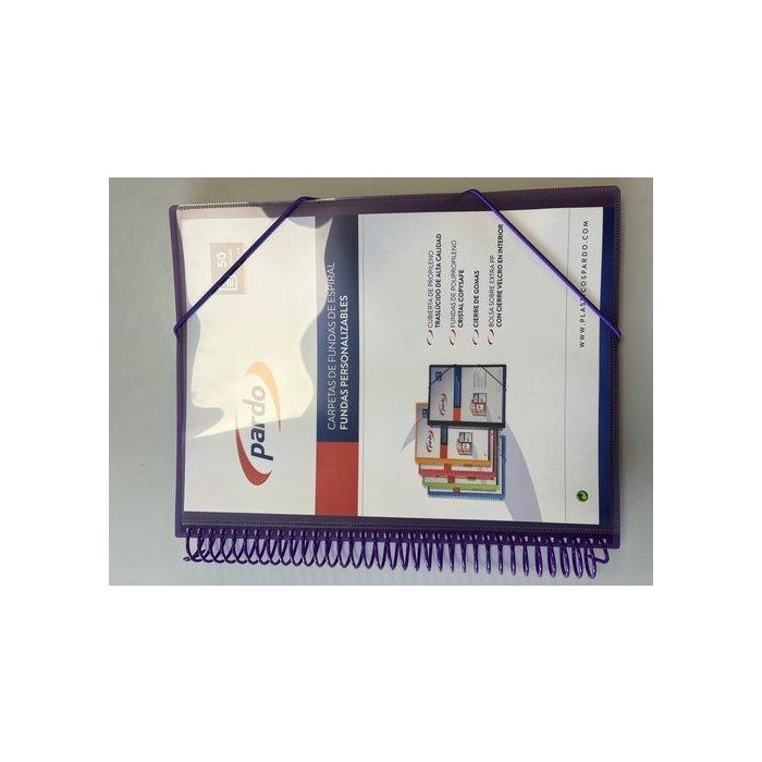Carpeta Fundas (Tarifario) Pardo Studio Style Espiral Pp A4 50 F. Morado