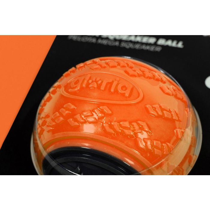 Gloria Play And Run Pelota Juguete para Perros, Mega Squeaker L 8.89 cm Naranja-Gris, de TPR Resistente para Adiestramiento 2