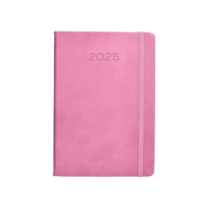 Agenda Encuadernada Liderpapel Mykonos A5 2025 Dia Pagina Color Rosa Papel 70 gr 1