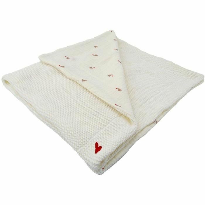 Domiva Manta Amor de Maternidad DOM1732404999619 Doble Cara Punto Grueso y Muselina 75 x 100 cm