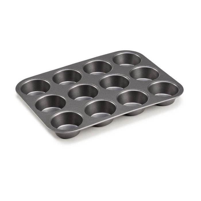 Kinvara Molde Cocina Metal Antiadherente para 12 Magdalenas/Muffins, 26x20 cm, Gris Oscuro, Apto Horno (Set de 24) 1 Kinvara Molde Cocina Metal Antiadherente para 12 Magdalenas/Muffins, 26x20 cm, Gris Oscuro, Apto Horno (Set de 24) 1