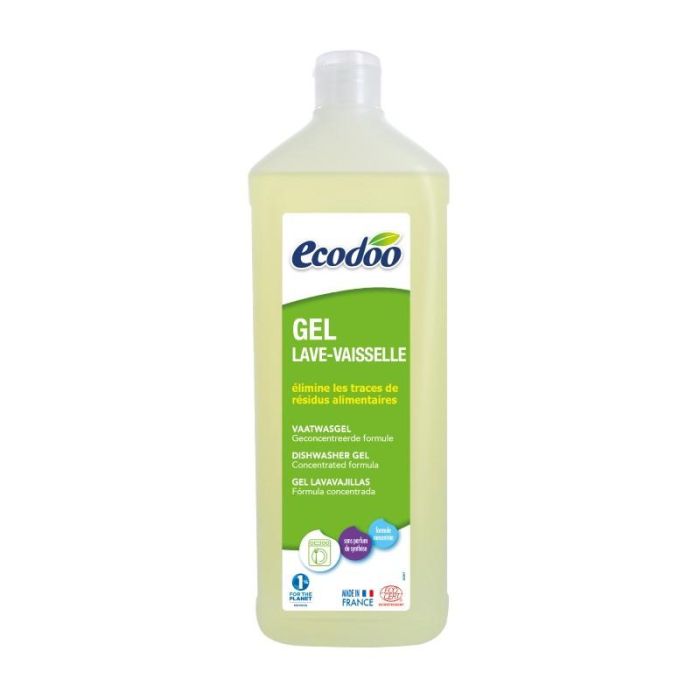 ECODOO Lavavajillas Concentrado Gel para Máquina 1L con Naranja Bio: Lava, Desengrasa y Da Brillo
