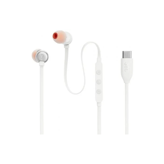 JBL Auriculares Intrauditivos Tune 310C USB-C con Micrófono Blancos - JBLT310CWHT