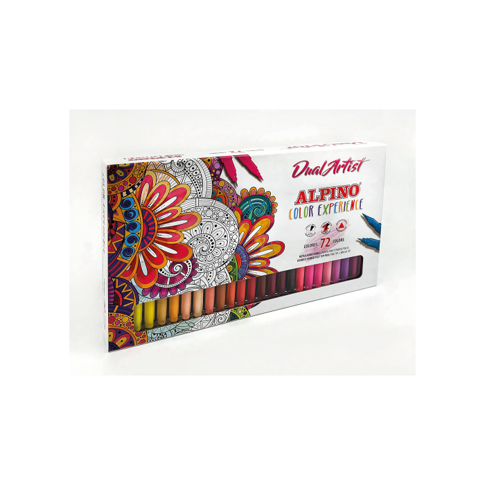 Alpino Rotuladores Dual Artist Color Experience Doble Punta Fina 0.7mm y Pincel 2.9mm Estuche 72 Unidades Surtidos 1 Alpino Rotuladores Dual Artist Color Experience Doble Punta Fina 0.7mm y Pincel 2.9mm Estuche 72 Unidades Surtidos 1