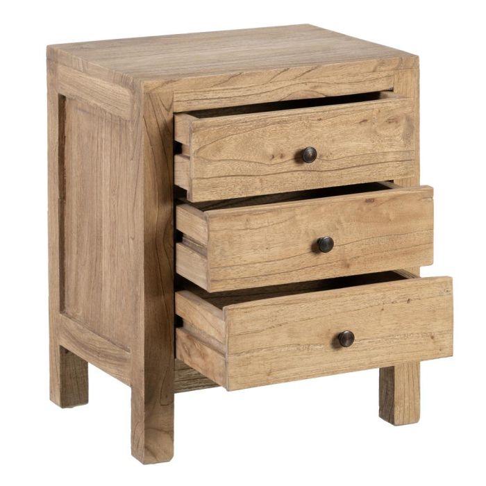 Mesita Natural Madera Mindi Dormitorio 43 X 34 X 55 cm