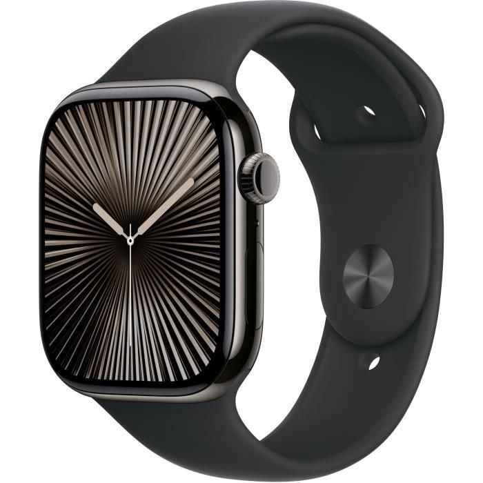 Apple Watch Series 10 GPS + Cellular - 46 mm - Caja de titanio color pizarra - Correa deportiva negra - S/M Apple Watch Series 10 GPS + Cellular - 46 mm - Caja de titanio color pizarra - Correa deportiva negra - S/M