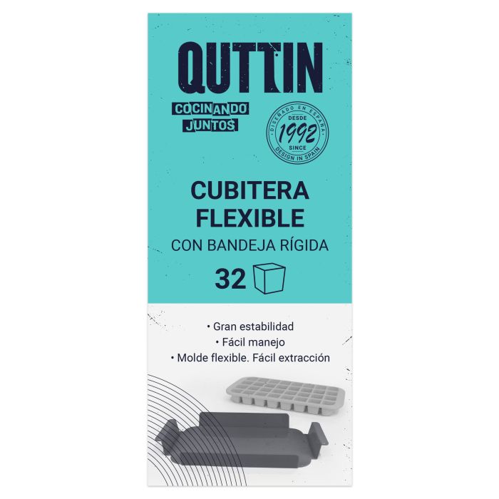 Cubitera Flexible con Bandeja para 32 Cubitos Qutti (12 Unidades) 1 Cubitera Flexible con Bandeja para 32 Cubitos Qutti (12 Unidades) 1