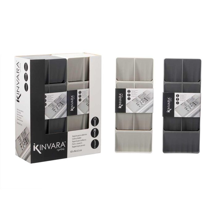 Soporte Tenedores Cucharas Surtidos Gris Kinvara 40X4CM (12 Unidades) 2 Soporte Tenedores Cucharas Surtidos Gris Kinvara 40X4CM (12 Unidades) 2