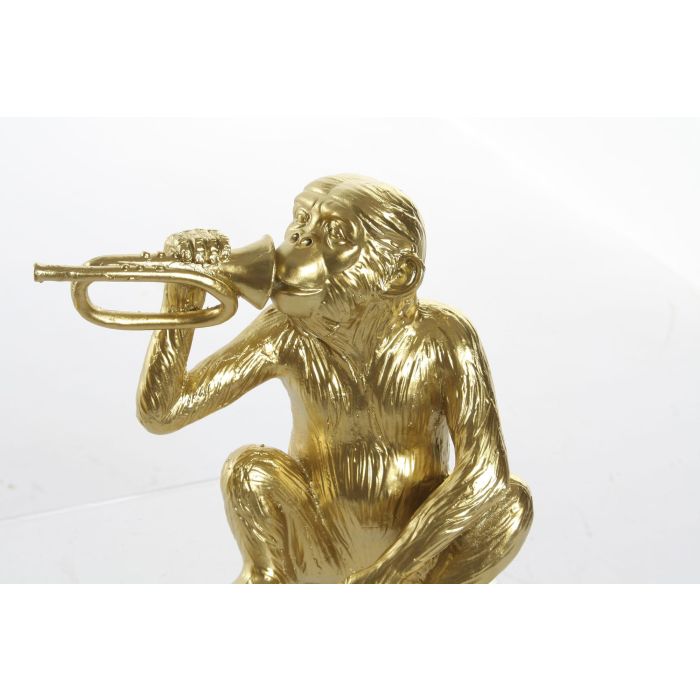 DKD Home Decor Figura Colonial Mono Musico Resina Dorado 10 x 14 x 15 cm (6 Unidades) 2