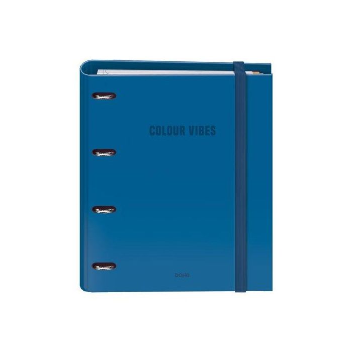Carpebloc Dohe Colour Vibes A4 4 Anillas Mixtas 35 Mm Con Recambio 100Hj. 90Gr. Cuadric.5X5 Azul