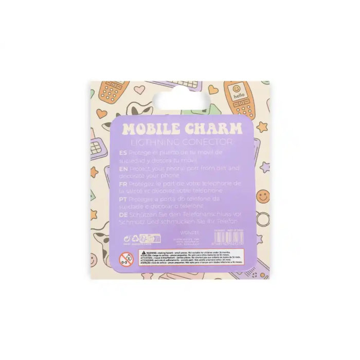 Wondee Charm Protector para Puertos USB-C/Lightning Funny Bear - Accesorio Decorativo y Protector de Polvo para Móvil 30x10x20 mm