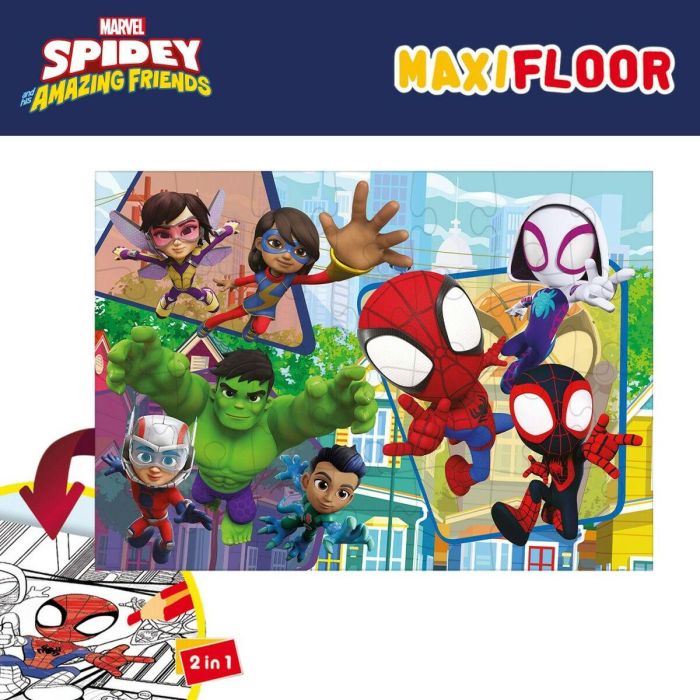 Puzzle Infantil Spidey Doble cara 24 Piezas 70 x 1,5 x 50 cm (6 Unidades) 3 Puzzle Infantil Spidey Doble cara 24 Piezas 70 x 1,5 x 50 cm (6 Unidades) 3
