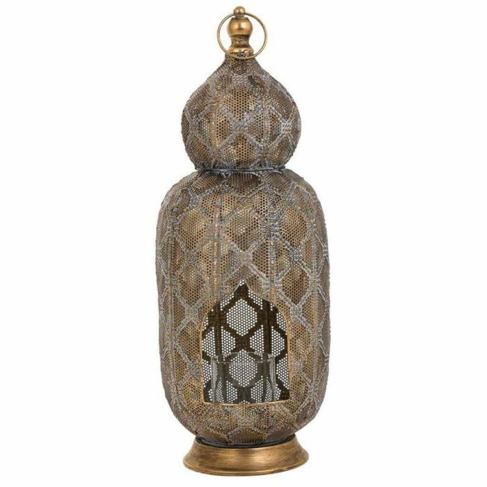 Portavelas Alexandra House Living Oro Vidrio Hierro 21 x 55 x 21 cm 6