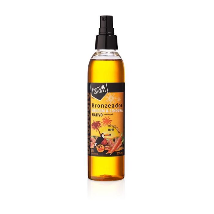 Real Natura - Aceite Bronceador Urucum y Zanahoria 200ml | LSF15 | Estimula Melanina | Piel Bronceada e Hidratada Real Natura - Aceite Bronceador Urucum y Zanahoria 200ml | LSF15 | Estimula Melanina | Piel Bronceada e Hidratada
