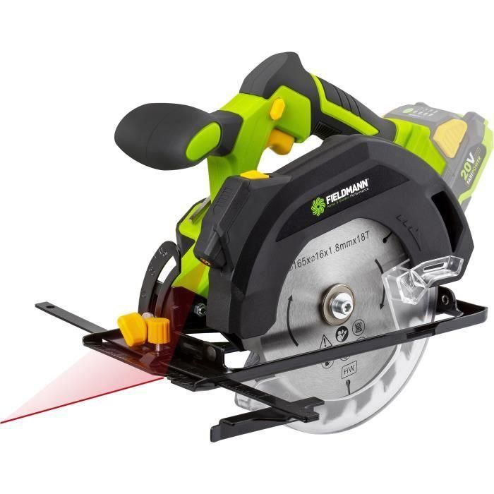 Sierra circular inalámbrica - FIELDMANN - 20V - 165 mm - Guía láser - Batería y cargador no incluidos 3