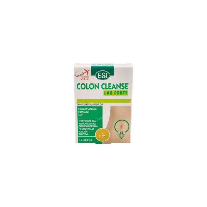 TREPATDIET-ESI Colon Cleanse Lax Forte - Laxante Natural con Cáscara Sagrada, Sen y Hinojo para Regularidad Intestinal, 15 Comprimidos Veganos