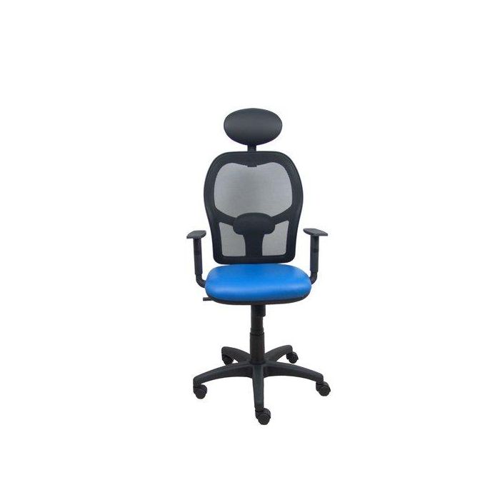 Silla Piqueras Y Crespo Alocen Brazos Regulables Cabecero Fijo Malla Negro Y Asiento Similpiel Azul
