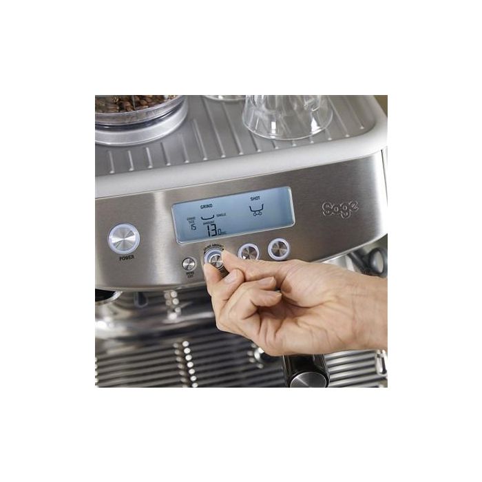 Sage Cafetera Espresso Manual con Molinillo Barista, 3 Segundos, Acero Inoxidable 15