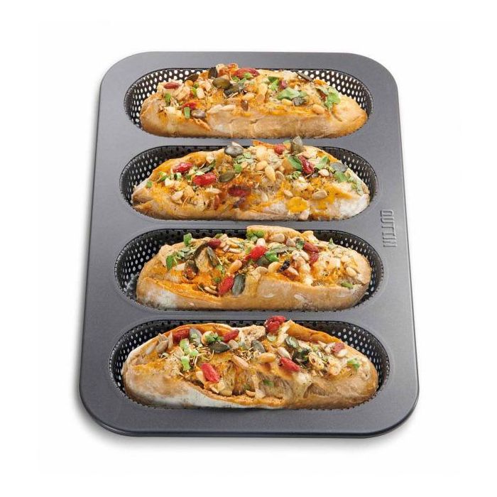 Quttin Molde para 4 Baguettes Perforado, 34.6 x 21.5 x 3 cm, Grosor 0.5 mm (12 Unidades) 2