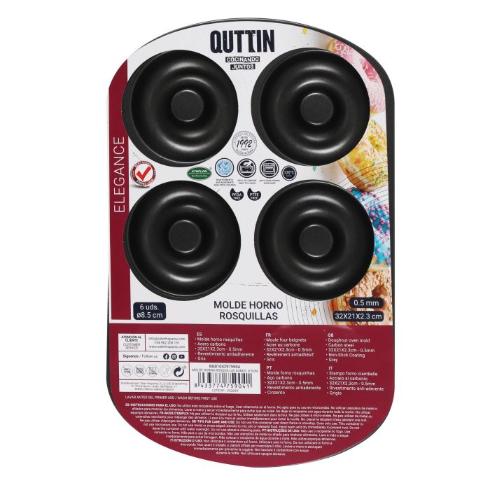 Molde para horno de rosquillas 6 unidades 8.5 cm Quttin (12 Unidades) 7 Molde para horno de rosquillas 6 unidades 8.5 cm Quttin (12 Unidades) 7