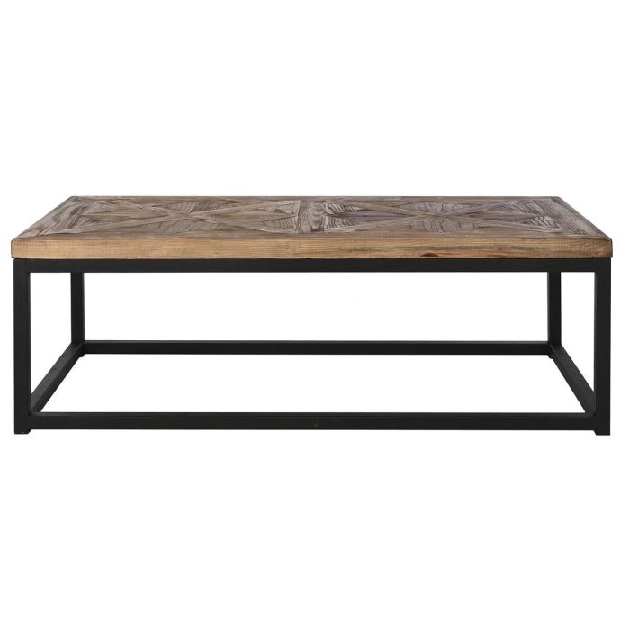 Mesa Centro Shabby DKD Home Decor Natural Negro 65 x 41 x 125 cm 1