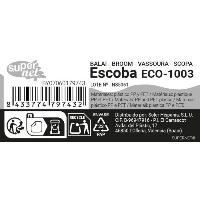 Inde Escoba Eco-1003 Supernet - Dimensiones: 9 cm de ancho x 11.2 cm de alto x 33.4 cm de largo - Peso: 7.26 kg (24 Unidades) 5