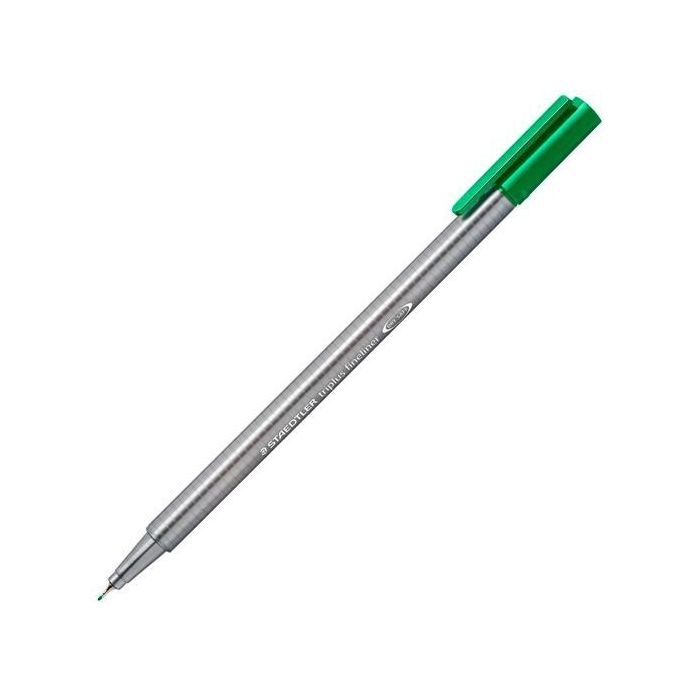 Staedtler Rotulador Triplus Fineliner 334 Punta Superfina 0.3mm Verde - Tinta base agua (10 Unidades) (10 Unidades)