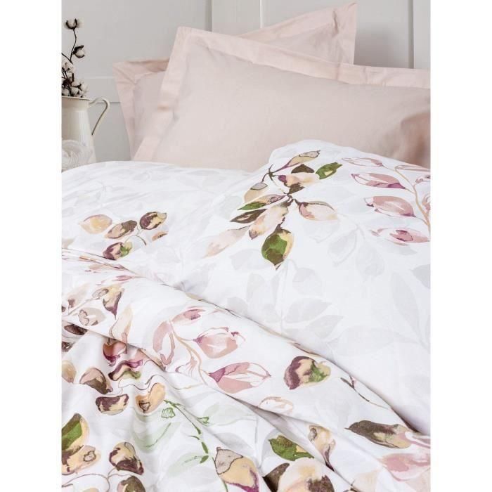 Juego de cama - 1 funda nórdica 220x240 cm + 2 fundas de almohada 60x60 cm - 100% algodón - Beige 1 Juego de cama - 1 funda nórdica 220x240 cm + 2 fundas de almohada 60x60 cm - 100% algodón - Beige 1