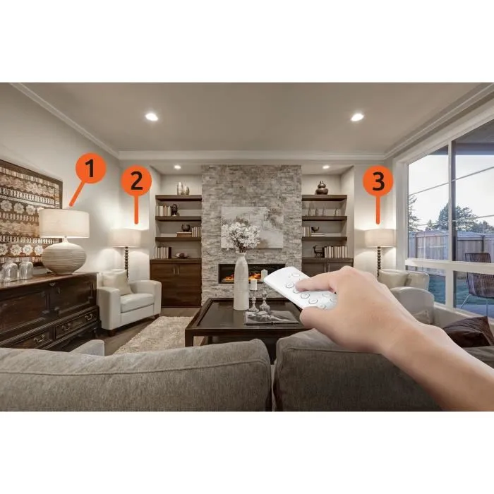 GAO Kit 3 Mini Enchufes con Mando a Distancia + Mando a Distancia Blanco 1