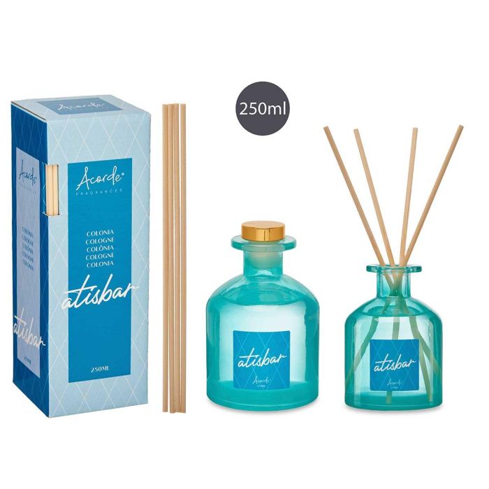 Colonia Mikado 250 ml con varilla, vidrio, azul - Acorde (6 Unidades) Colonia Mikado 250 ml con varilla, vidrio, azul - Acorde (6 Unidades)