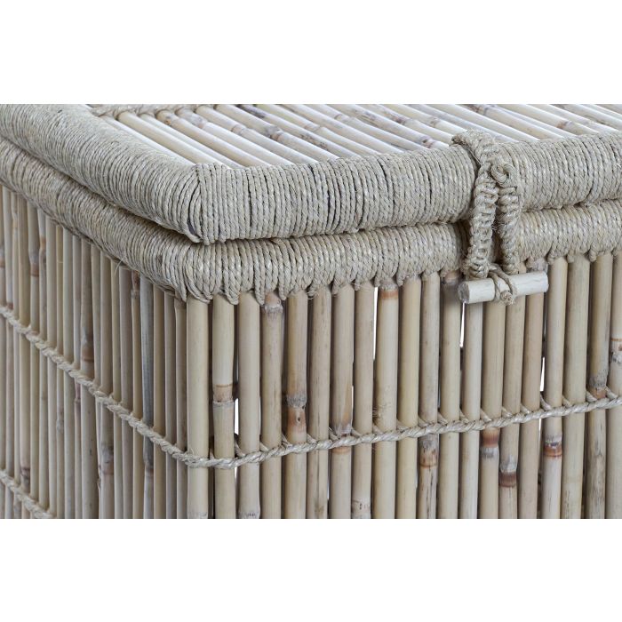 DKD Home Decor Baúl Balinés de Almacenamiento Decorativo Bambú y Cuerda Natural 46x74x46 cm - Set de 2 1