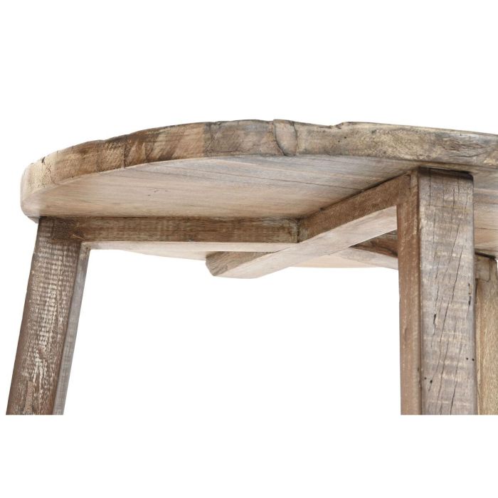 DKD Home Decor 1c25 Mesita Auxiliar India Recycled de Madera Reciclada, Acabado Decapé, Blanco y Marrón, 45x45x45 cm 3