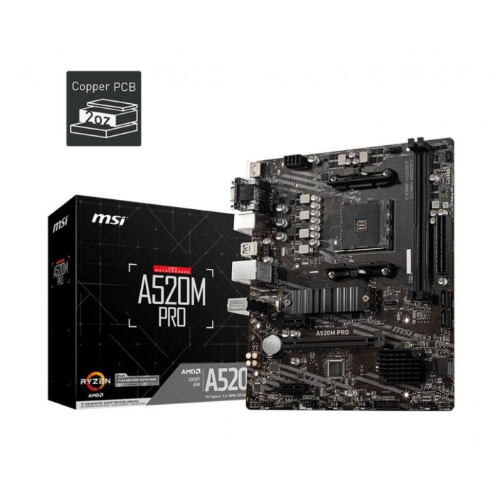 MSI A520M PRO Placa Base micro ATX para AMD Zócalo AM4 Ryzen 3000 con Chipset A520, DDR4, M.2 y Gigabit Ethernet 17