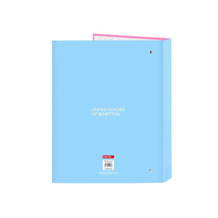 Carpeta de anillas Benetton Spring Rosa Azul cielo A4 26.5 x 33 x 4 cm 1