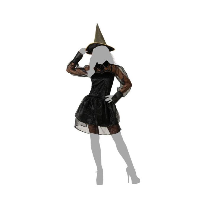 Disfraz Bruja Negro Vestido Con Sombrero Mujer Adulto XS-S 4 Disfraz Bruja Negro Vestido Con Sombrero Mujer Adulto XS-S 4