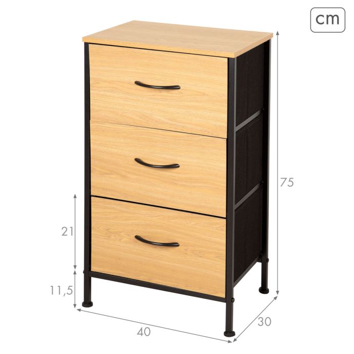 Cajonera Max Home Negro Moderno 40 X 75 X 30 CM 3