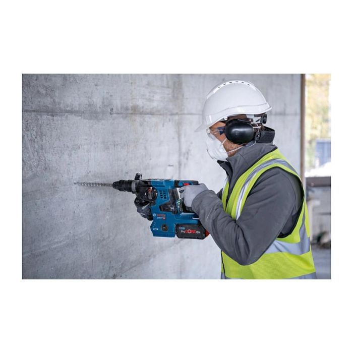 Bosch GBH 18V-28 CF PROFESSIONAL - Martillo perforador SDS Plus 18V con motor sin escobillas, 3.3J, 2x batería 8.0Ah, funda y accesorios