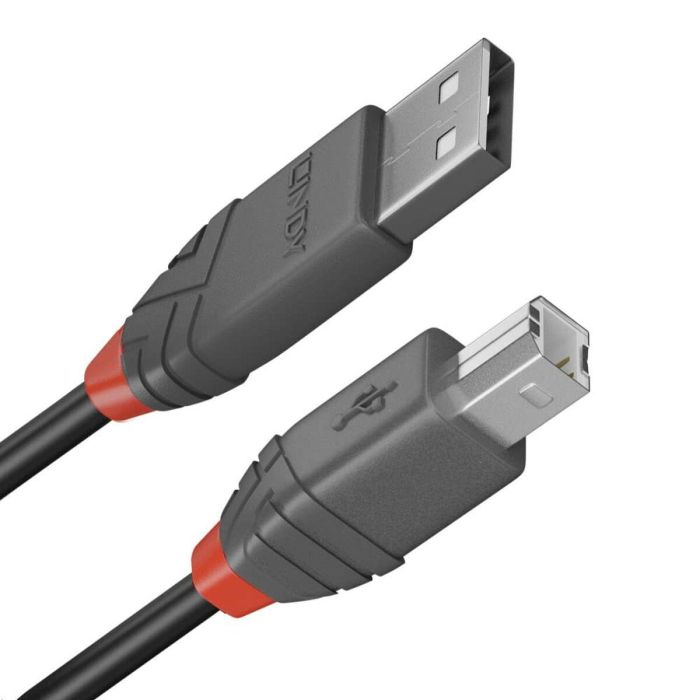 Lindy Anthra Line Cable USB 2.0 Tipo A a B 10m. Profesional, Alto Rendimiento, Doble Blindaje, Contactos Bañados en Oro, 480Mbps
