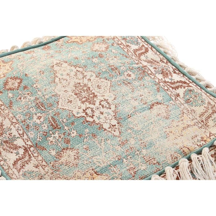 DKD Home Decor Cojín de Suelo Árabe Fez Hecho a Mano con Flecos y Cremallera Poliéster Verde Beige 40x40x40 cm 1 DKD Home Decor Cojín de Suelo Árabe Fez Hecho a Mano con Flecos y Cremallera Poliéster Verde Beige 40x40x40 cm 1