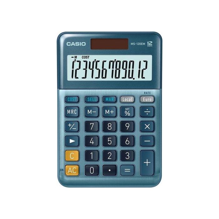 Casio Calculadora de Oficina Sobremesa Azul MS-120EM