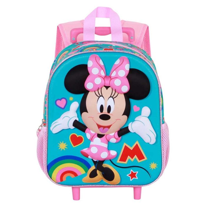 Mochila 3D con Ruedas Pequeña Greet Disney Minnie Mouse Turquesa 1