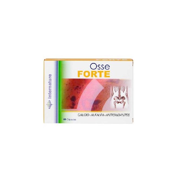 INTERNATURE Osse Forte 60 cápsulas, complemento alimenticio con Calcio y Vitamina D para huesos