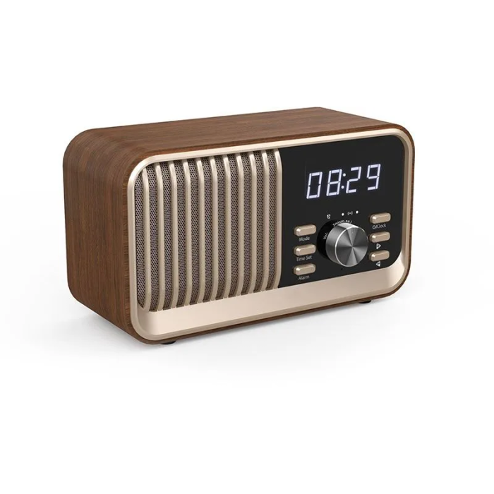 CGV BeBop FM CVG3322101307008 - Radio FM Portátil con Bluetooth, Batería Incorporada, Diseño en Madera