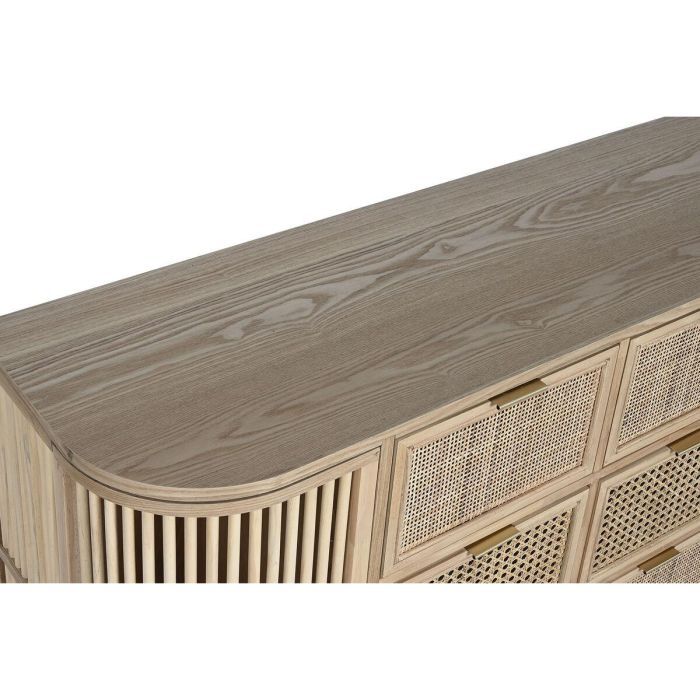 DKD Home Decor Cajonera Scandi 6 Cajones y 2 Puertas Abeto Ratán Natural Dorado 120 cm Ancho x 40 cm Fondo x 80 cm Alto 3 DKD Home Decor Cajonera Scandi 6 Cajones y 2 Puertas Abeto Ratán Natural Dorado 120 cm Ancho x 40 cm Fondo x 80 cm Alto 3