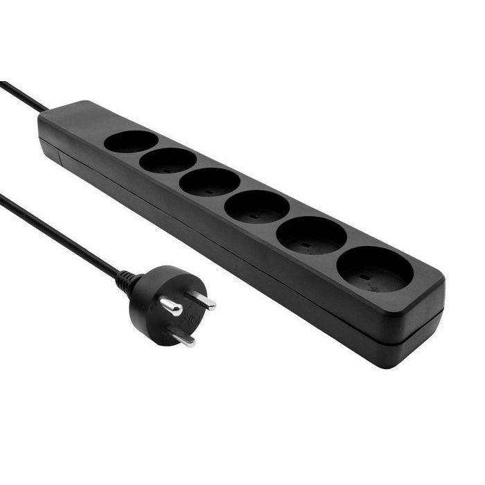 MicroConnect Danish EDB Power Strip 6-way Black 1m cable MicroConnect Danish EDB Power Strip 6-way Black 1m cable