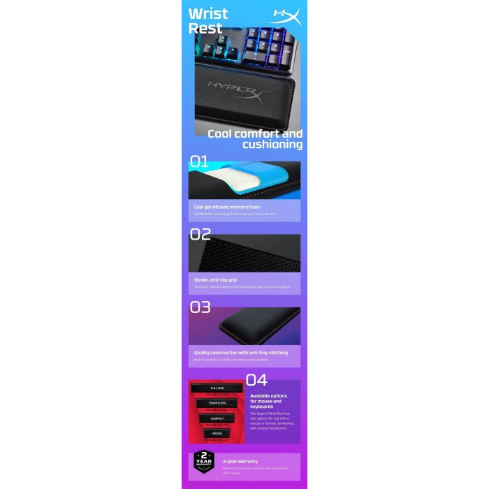 HP HyperX Wrist Rest - Keyboard - Compact 60% 65% 8 HP HyperX Wrist Rest - Keyboard - Compact 60% 65% 8
