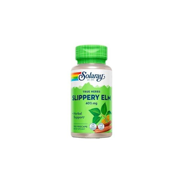 SOLARAY Olmo Americano (Slippery Elm Bark) 400mg 100 Cápsulas. Apoyo Gastrointestinal y Respiratorio Saludable. Apto Veganos.