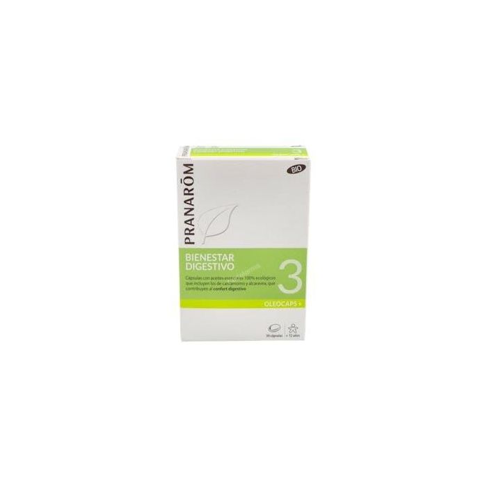 PRANAROM Oleocaps+ Plus 3 Bienestar Digestivo, 30 Cápsulas Bio
